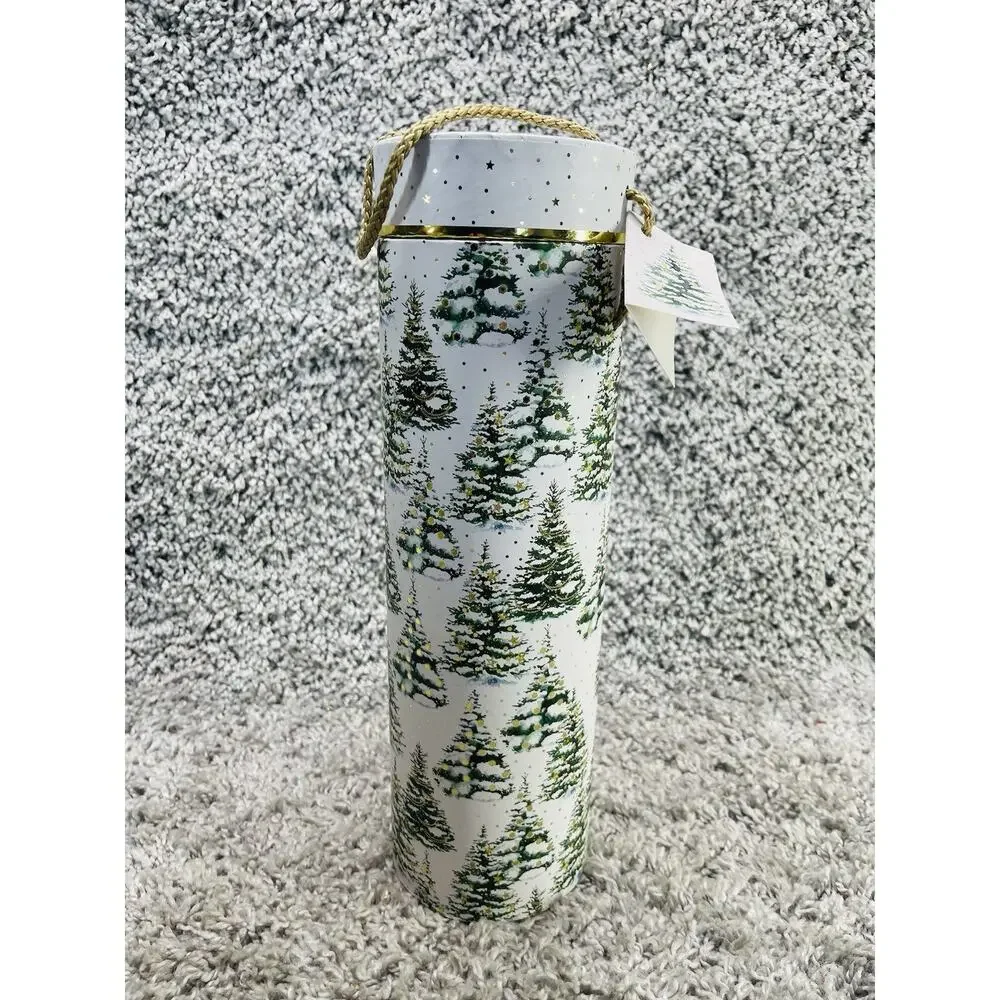 New Decorative Wine Bottle Gift Box Tube Cylinder Holder Carrier Christmas Decor